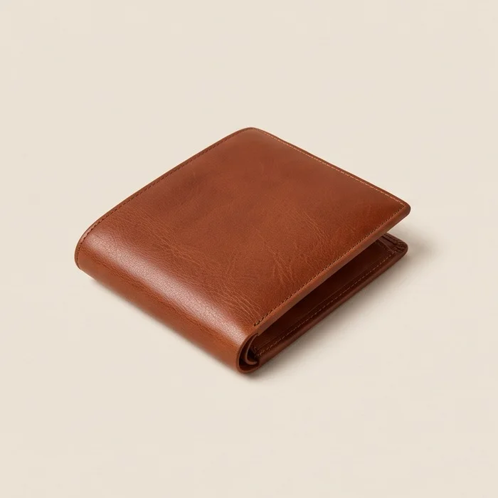 Billetera cognac ilustrativa para hombre
